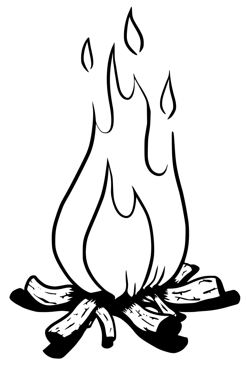 Campfire Free Coloring Page