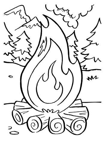 Campfire to Print Coloring Page