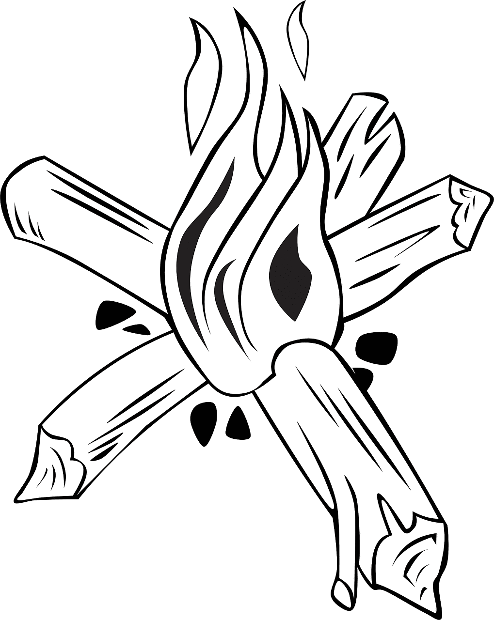 Campfires Fire Flame Coloring Page