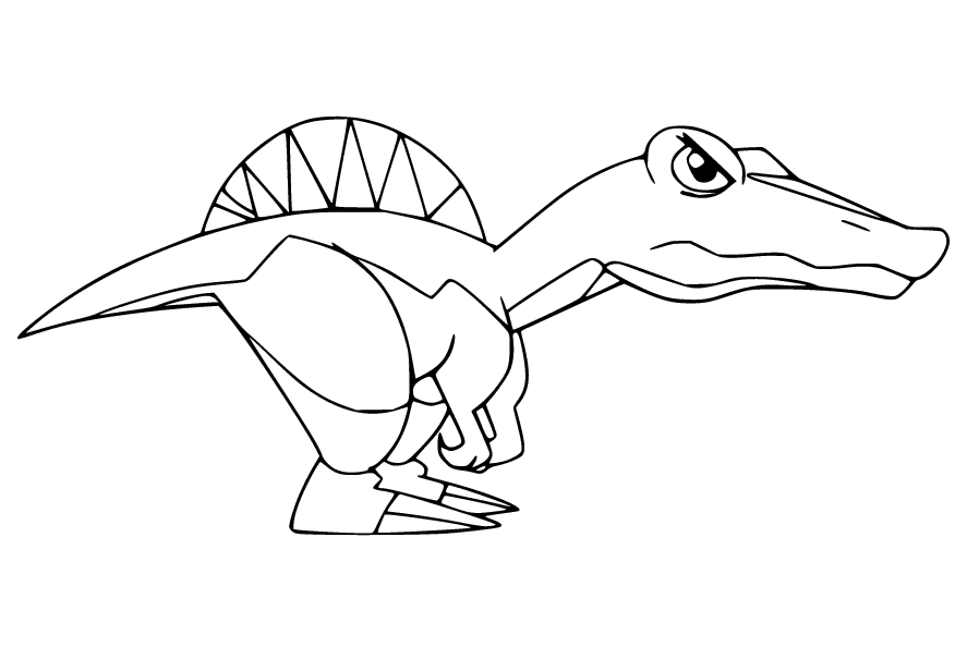 Spinosaurus enojado de dibujos animados Página para colorear
