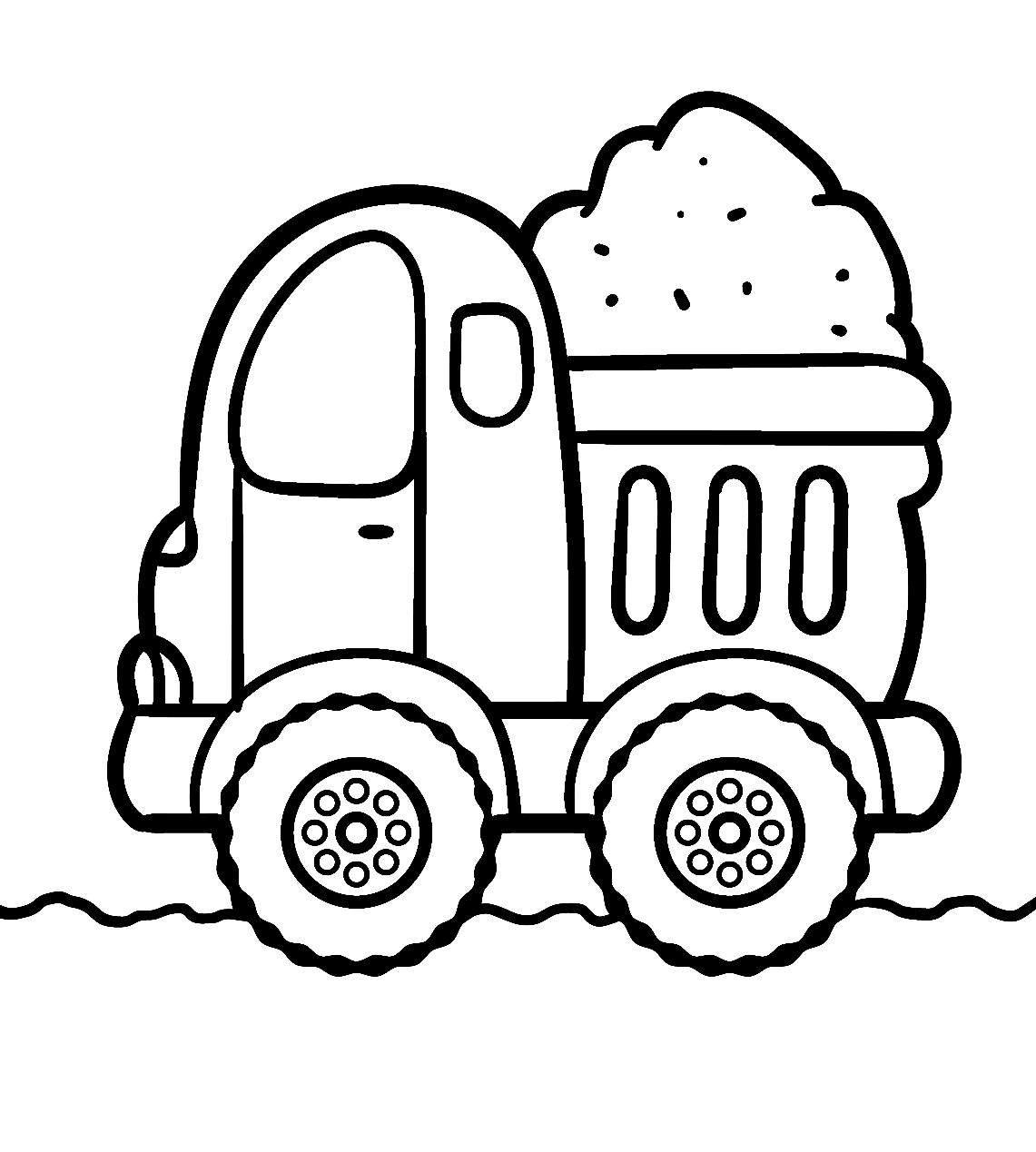 Cartoon Dump Truck Coloring Page
