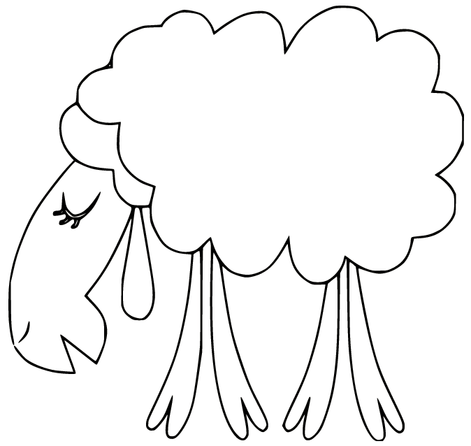 Cartoon Elegant Sheep Coloring Page