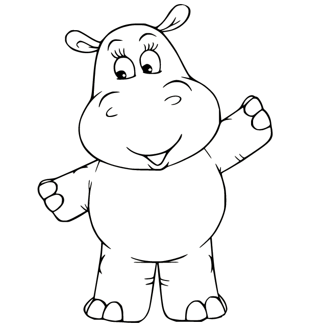 Cartoon vrouwelijk nijlpaard van Hippo