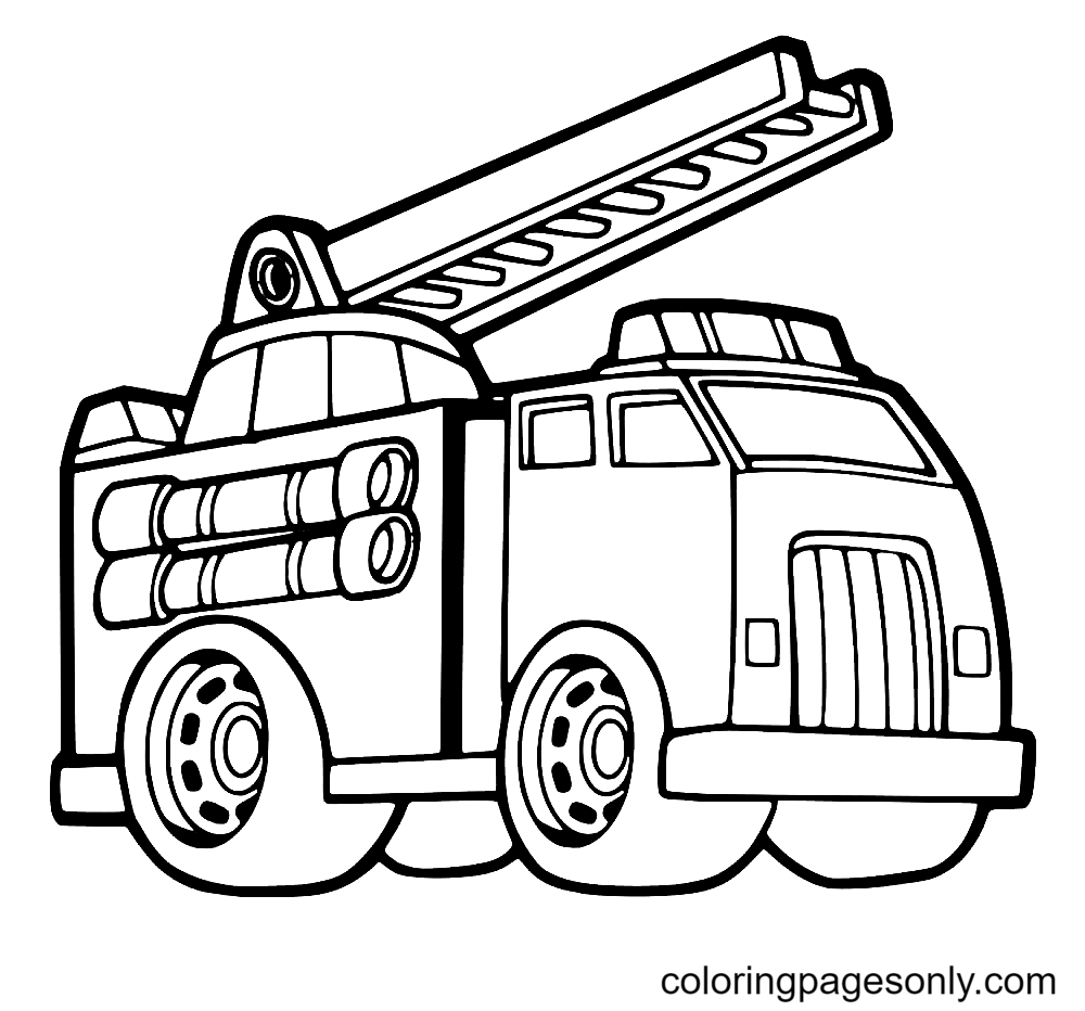 Caminhão de bombeiros de desenho animado para crianças from Caminhão de bombeiros