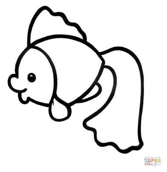 Cartoon Golden Fish Coloring Page