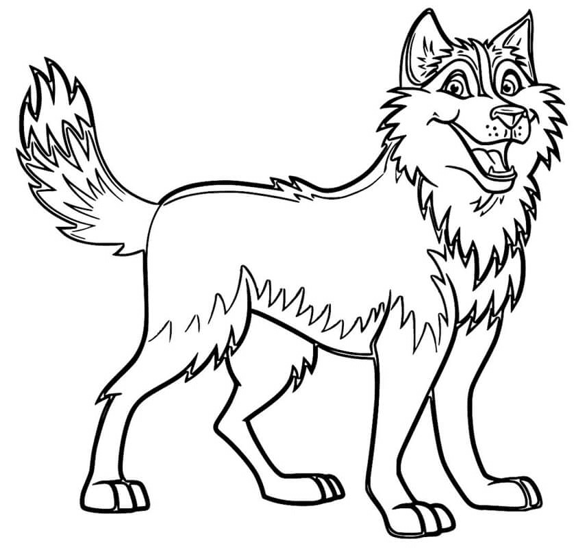 Cartoon Husky Coloring Pages