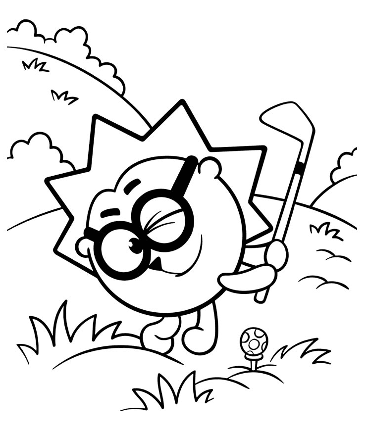 ChikoRiki Playing Golf Coloring Pages