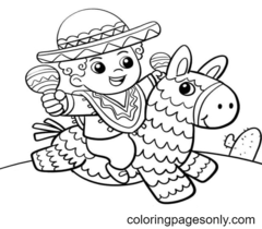 Desenho De Cacto Para Colorir Crianças Comemorar O Cinco Maio