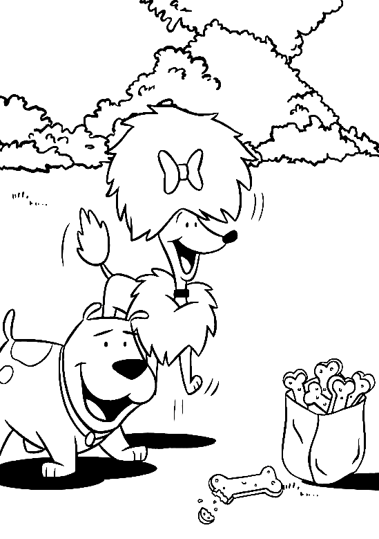 Cleo and T-bone Coloring Page