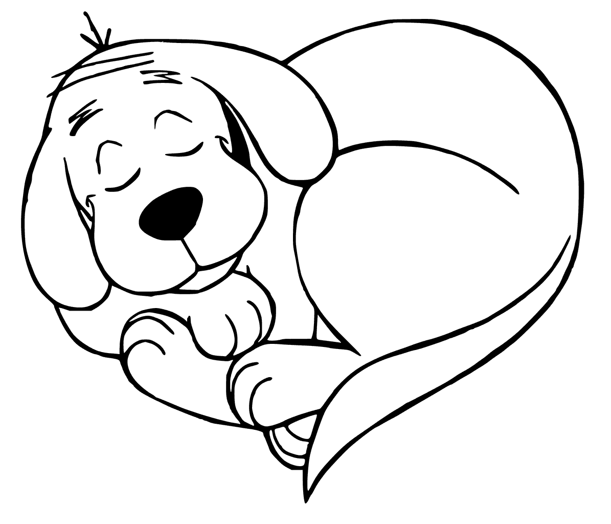 Clifford Sleeping Coloring Page