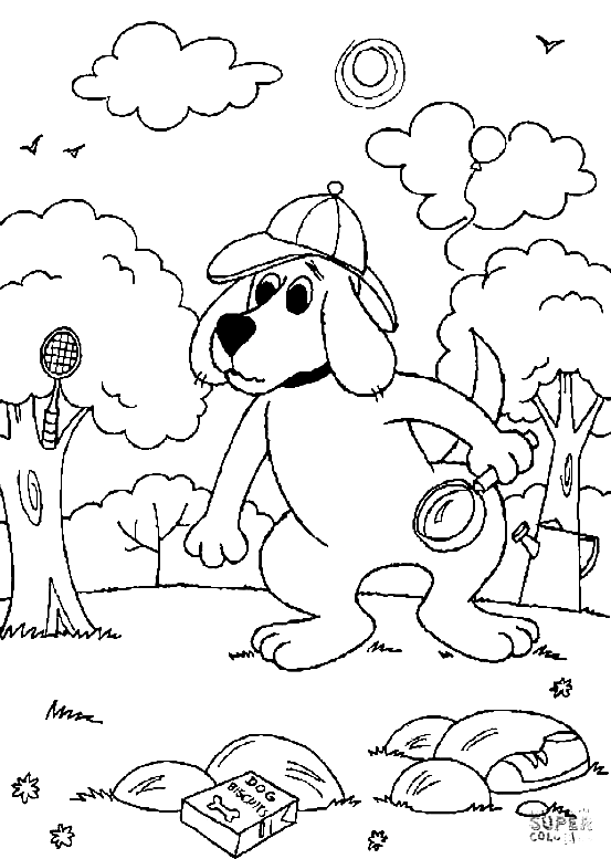 Clifford The Detective Coloring Page