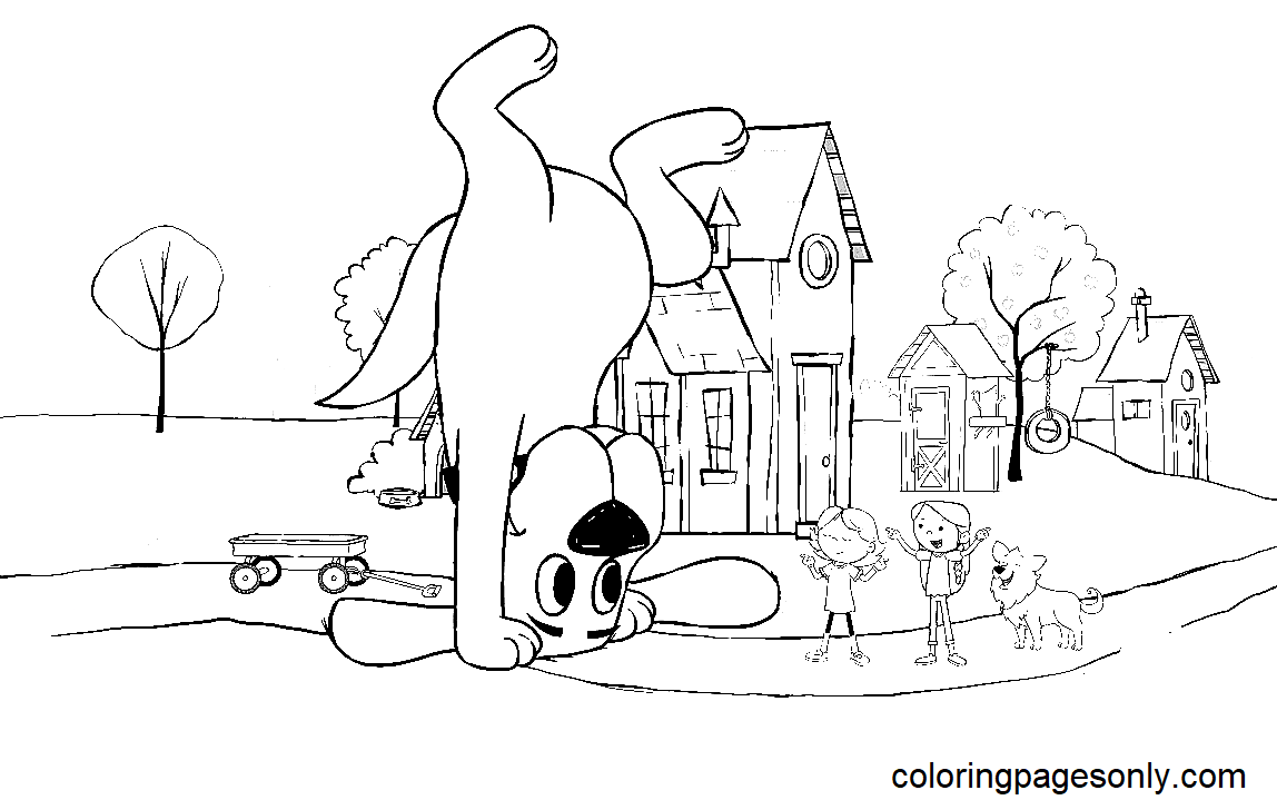 Clifford Upside Down Coloring Pages
