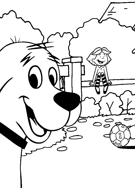 Clifford Wants To Play With Emily Coloring Page