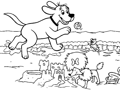 Clifford with Cleo and T-Bone Coloring Page