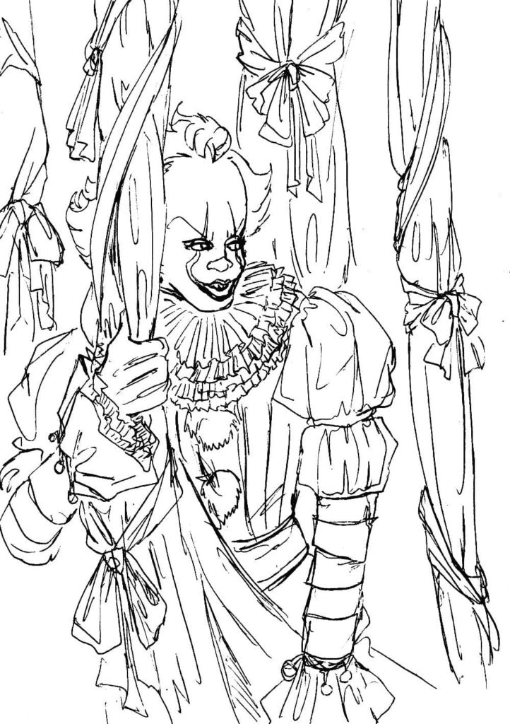 Clown from the Movie Coloring Page