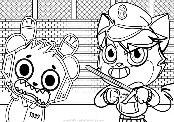 Combo Panda with Alpha Lexa Coloring Page