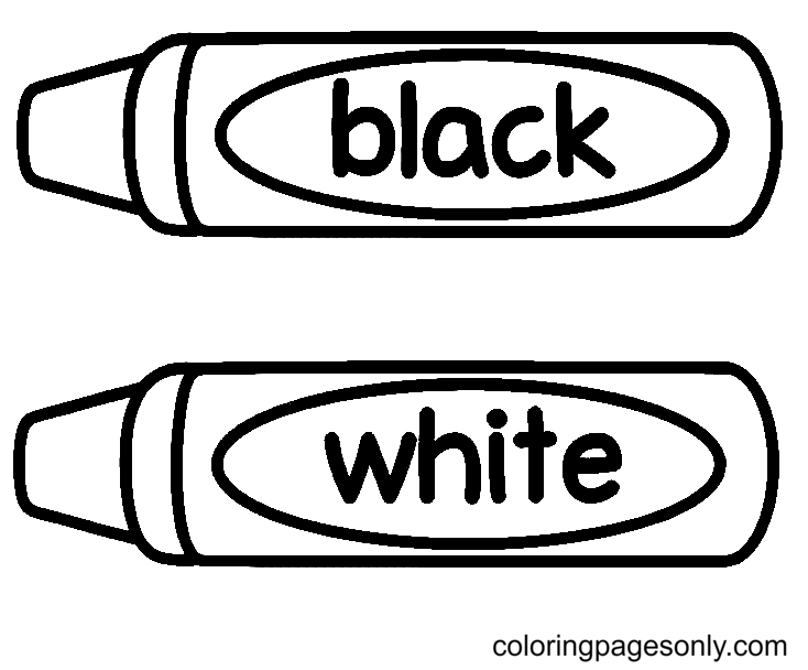 Crayon Black and White Coloring Pages