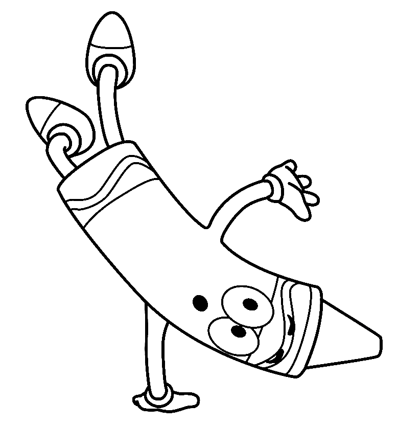 Crayon Handstand Coloring Pages