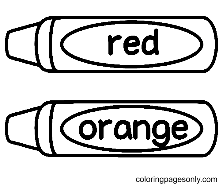 蜡笔红和橙从蜡笔