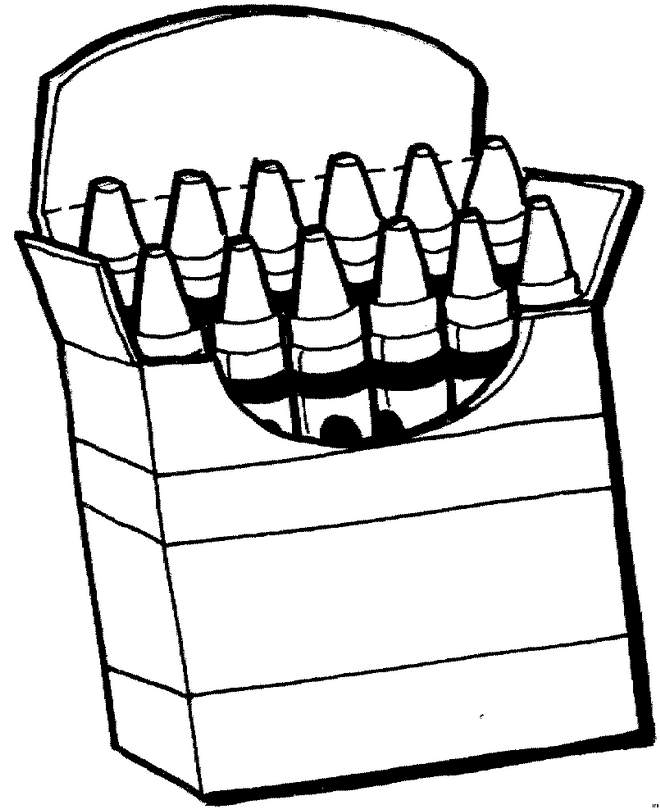 Caja de crayones para niños Página para colorear