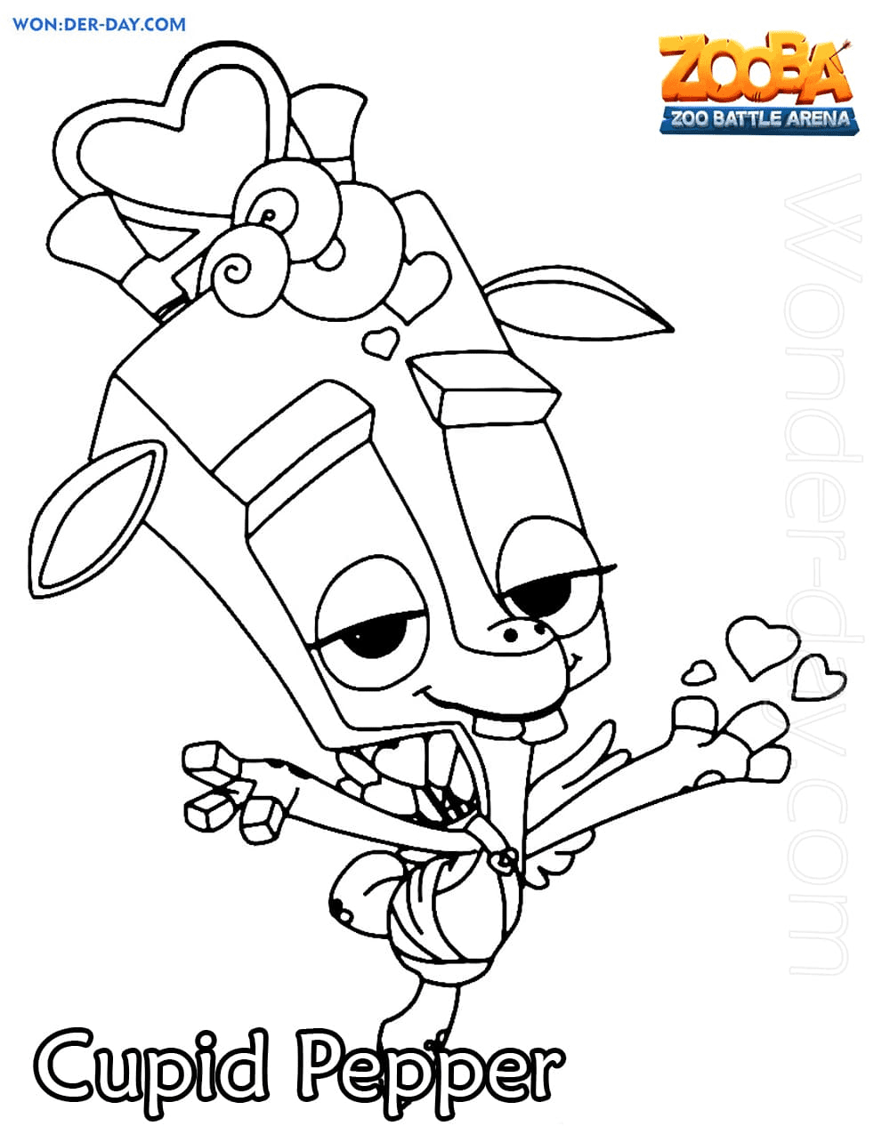 Cupid Pepper Zooba Coloring Pages