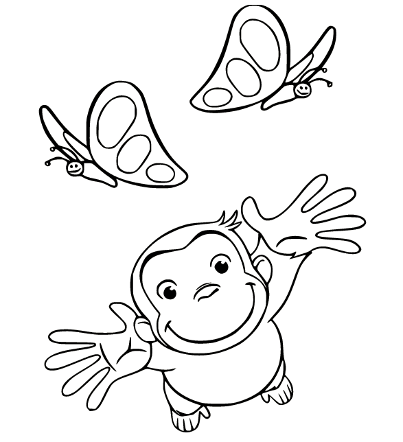 Curious George Playing with Butterflies from Curious George
