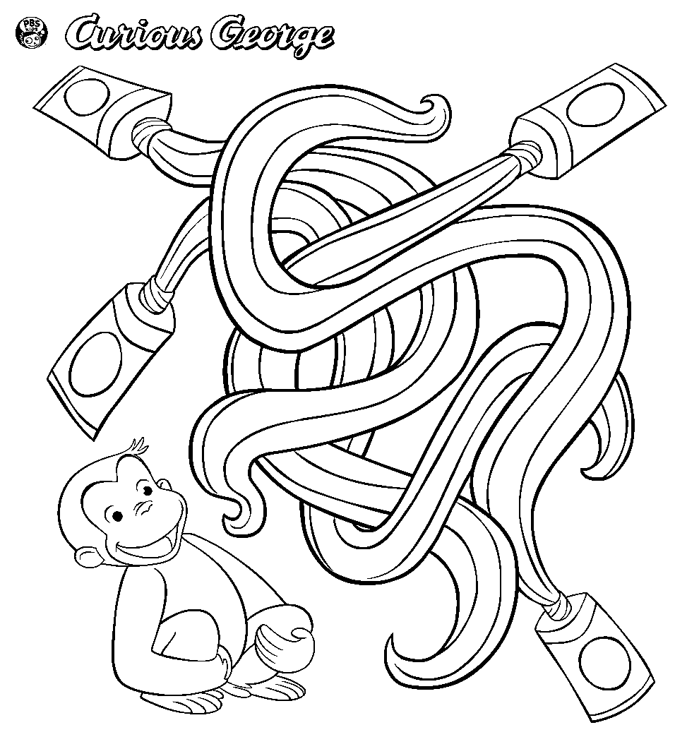 Curious George with Tubes of Paint from Curious George