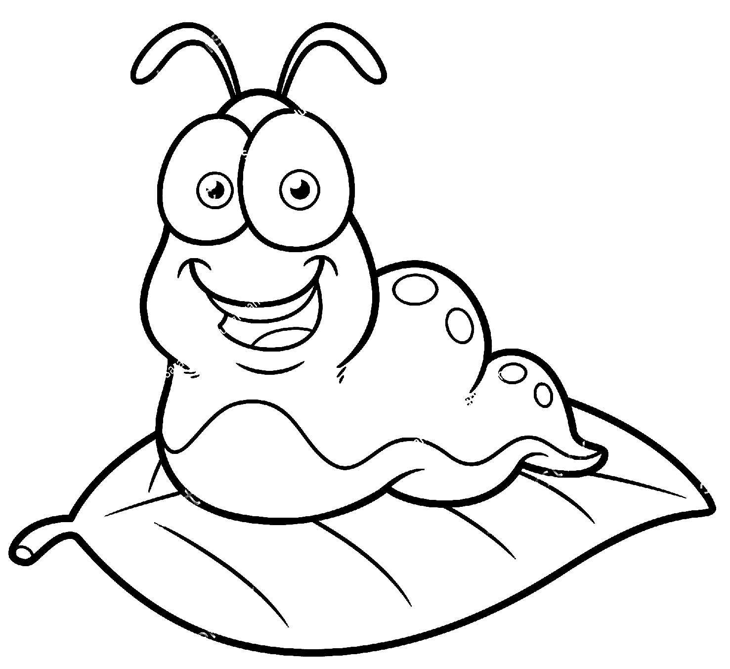 Cute Cartoon Worm Coloring Pages