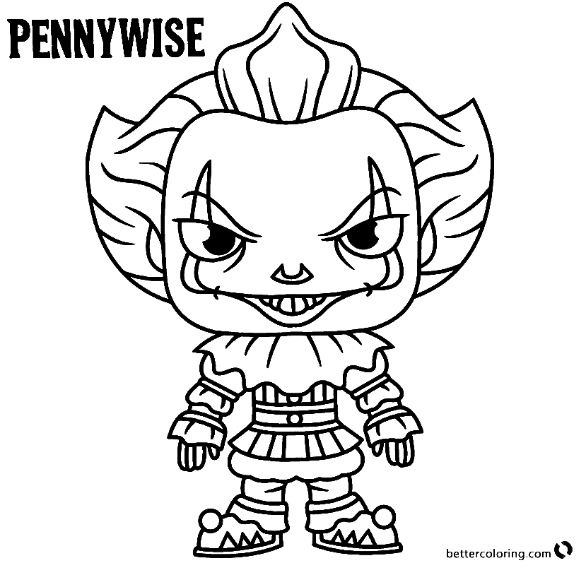 Cute Chibi Pennywise Coloring Page