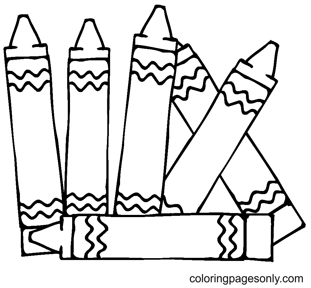 Cute Crayons for Kids Coloring Page