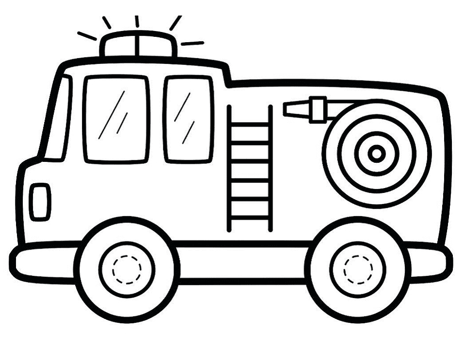 Cute Fire Truck Coloring Page