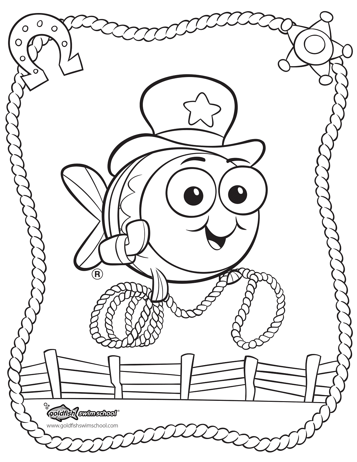Cute Goldfish for Kids Coloring Page