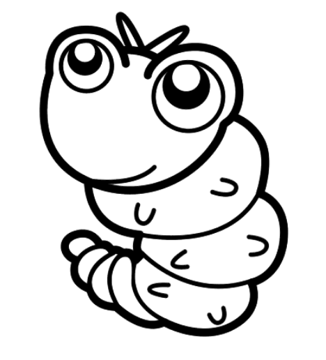 Cute Happy Worm Coloring Page
