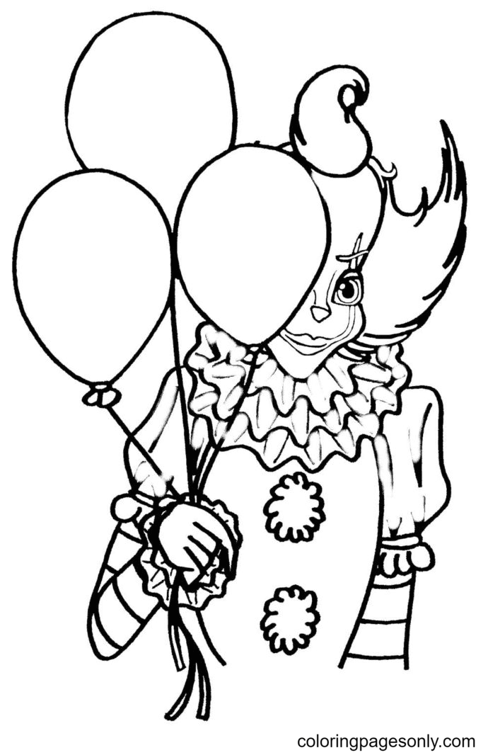 Cute Pennywise Coloring Page