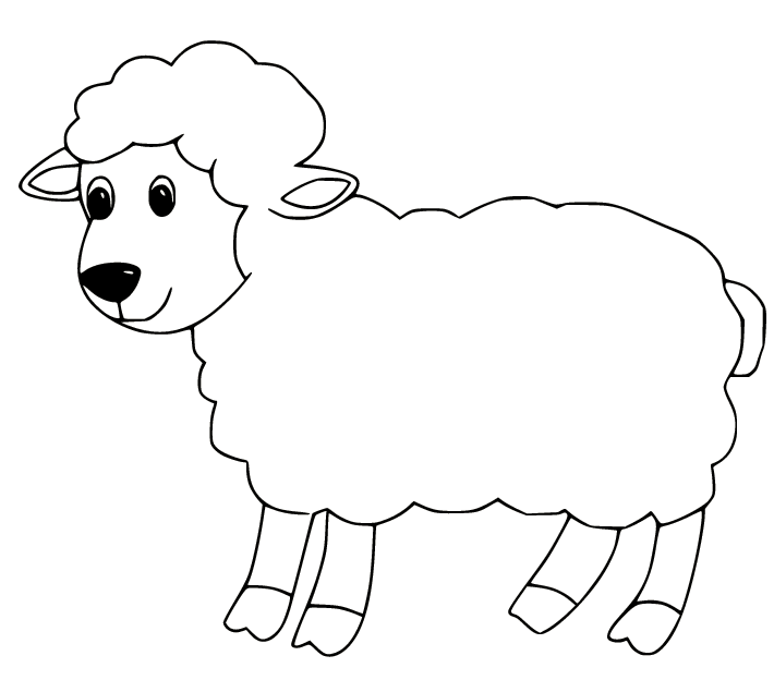 Cute Simple Sheep Coloring Page