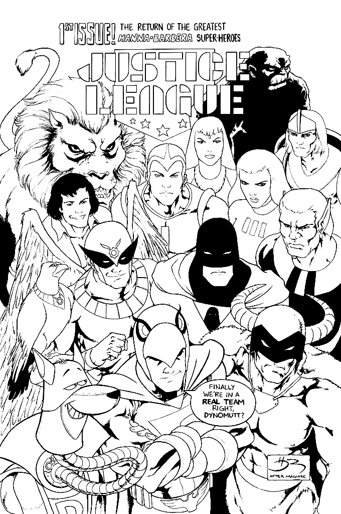 DC Comics Justice League per stampare la pagina da colorare