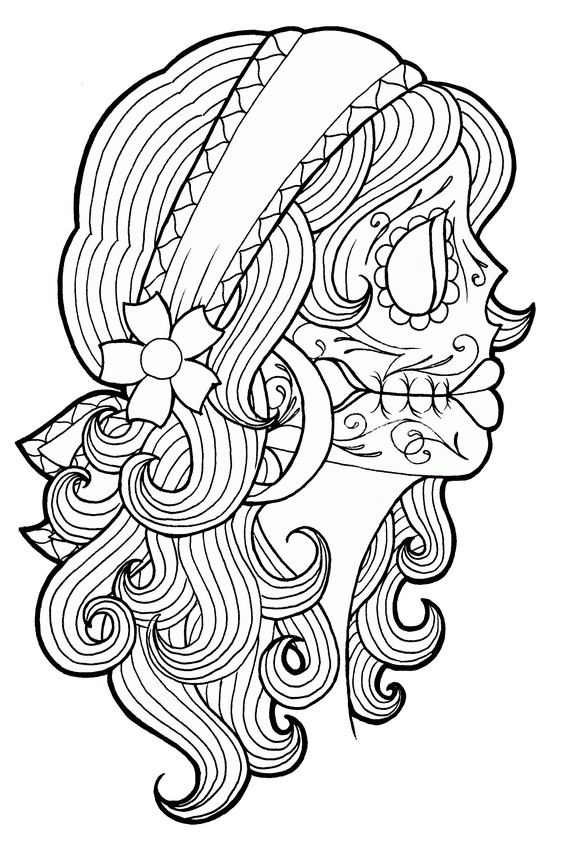 Day Of The Dead Girl Printable Coloring Page
