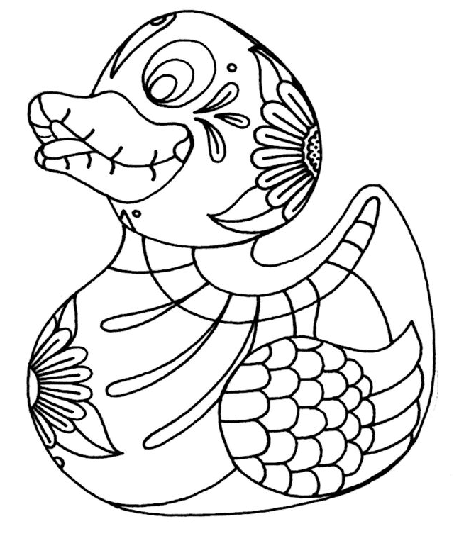 Day of Dead Duck Coloring Page