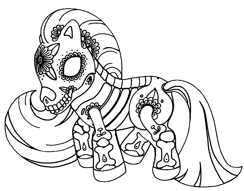 Day of Dead Horse Coloring Page