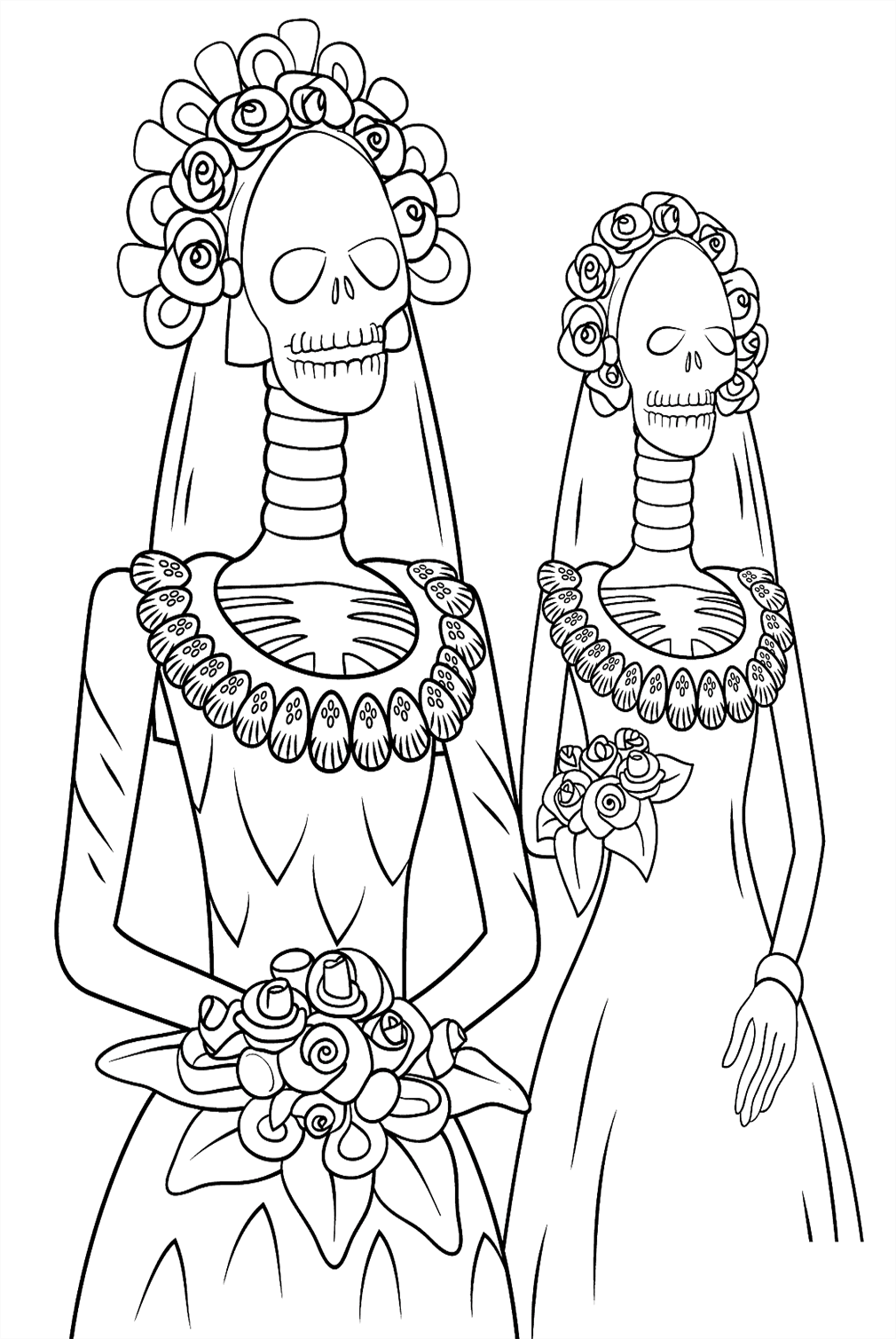 Día de los Muertos Novias esqueleto del Día de los Muertos