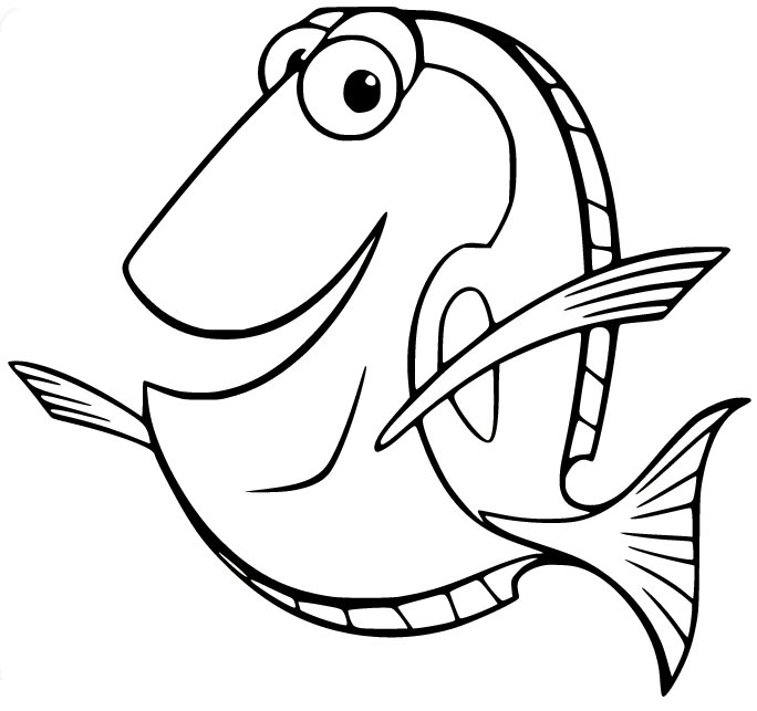 Dory the Blue tang Fish Coloring Pages