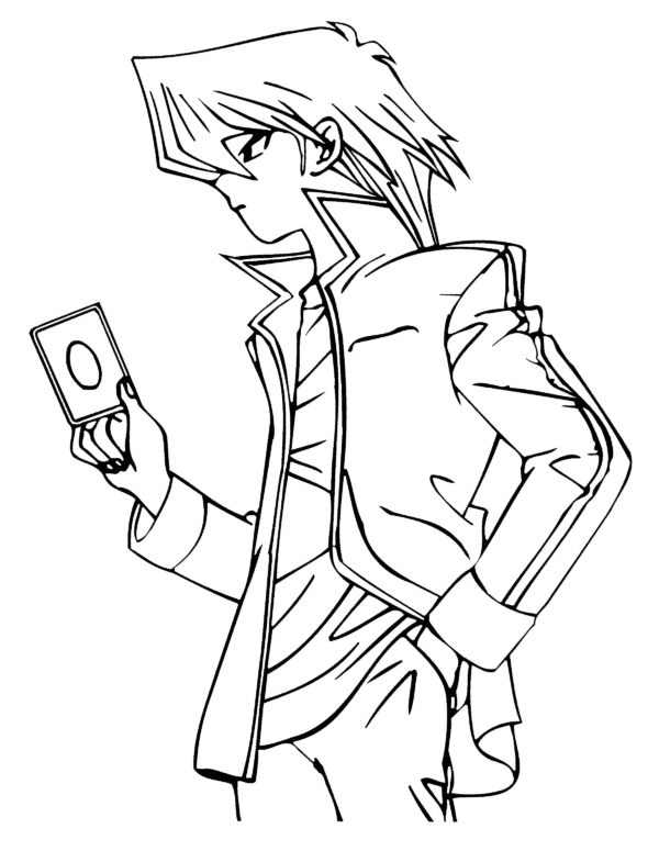 Duelist with Card Coloring Page