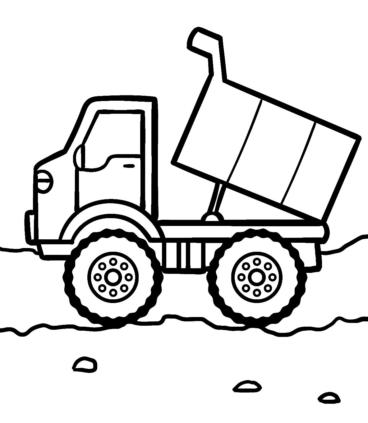 Dump Truck for Children Coloring Page
