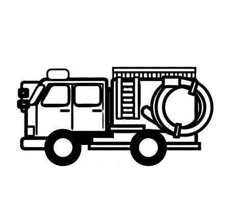 Easy Fire Truck Coloring Page