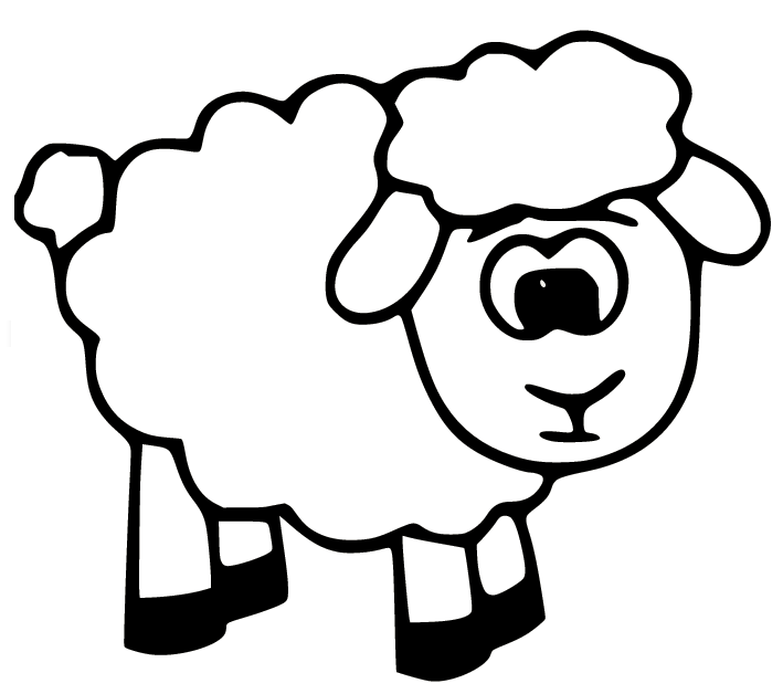 Easy Funny Sheep Coloring Page
