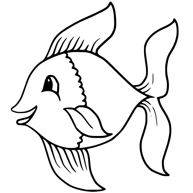 Easy Goldfish Coloring Page