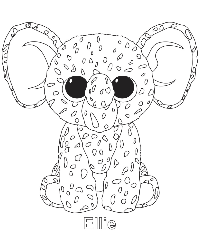 Ellie Beanie Boo Coloring Page