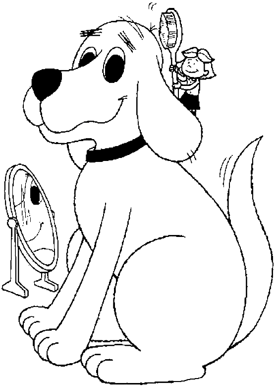 Emily Brushes Clifford Coloring Pages