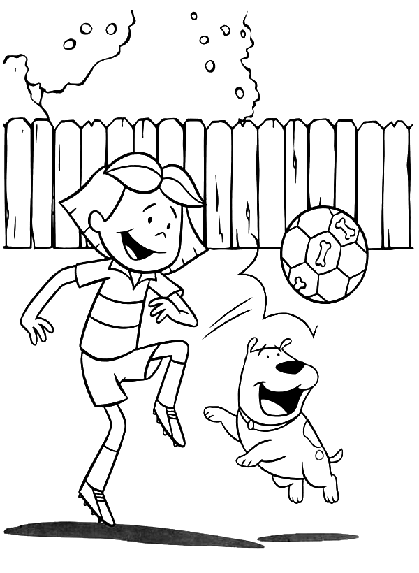 Emily Playing with a Ball Coloring Page