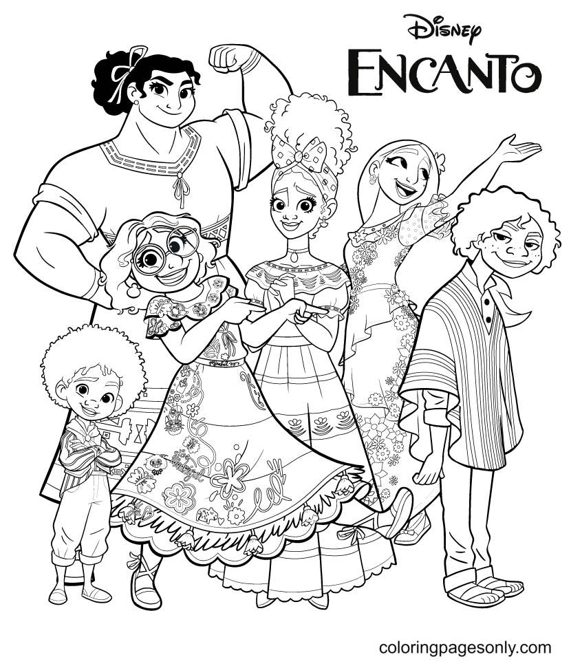 Desenhos para colorir Encanto: o mágico filme de animação que causou